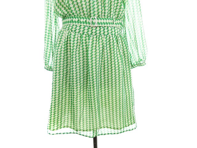 中古 ナチュラルビューティーベーシック Natural Beauty Basic ワンピース ひざ丈 七分袖 総柄 S 緑 レディースの通販はau Pay マーケット ブランド古着のベクトル