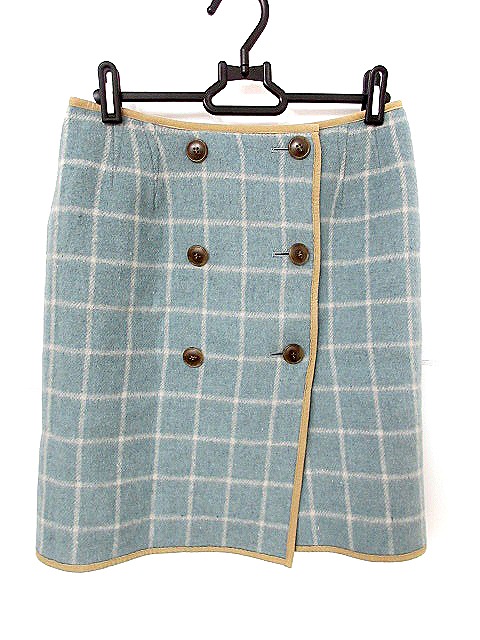 中古 22オクトーブル 22 Octobre スカート タイト ミニ チェック ボタンフライ 38 水色 Akk24 レディースの通販はau Pay マーケット ブランド古着のベクトル