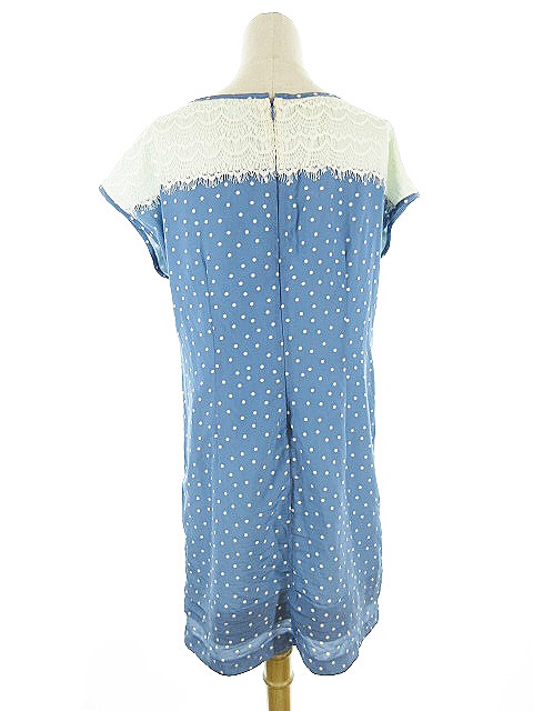 中古 インデックス Index ワンピース 半袖 ひざ丈 ドット レース L 水色 Akk13 レディースの通販はau Pay マーケット ブランド古着のベクトル