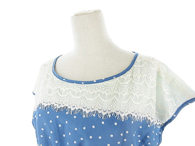 中古 インデックス Index ワンピース 半袖 ひざ丈 ドット レース L 水色 Akk13 レディースの通販はau Pay マーケット ブランド古着のベクトル