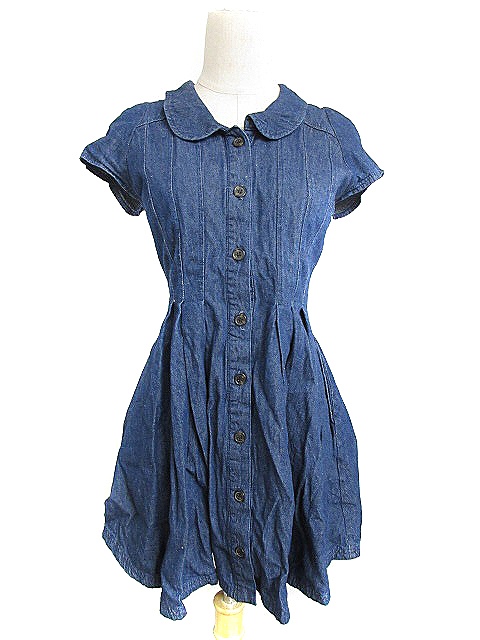 中古 ダズリン Dazzlin ワンピース ギャザー ミニ シャツ ダンガリー デニム 半袖 S 紺 ネイビー m19の通販はau Pay マーケット ブランド古着のベクトル
