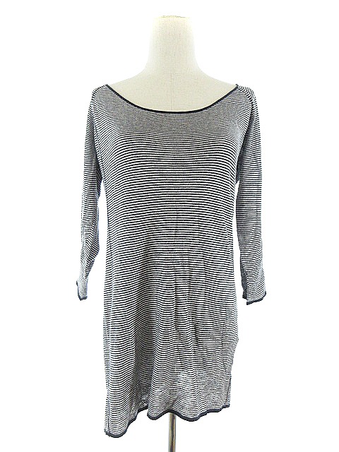 中古 ギャルリーヴィー トゥモローランド ワンピース チュニック ニット 長袖 ボーダー シルク 麻混 1 紺 ネイビーの通販はau Pay マーケット ブランド古着のベクトル