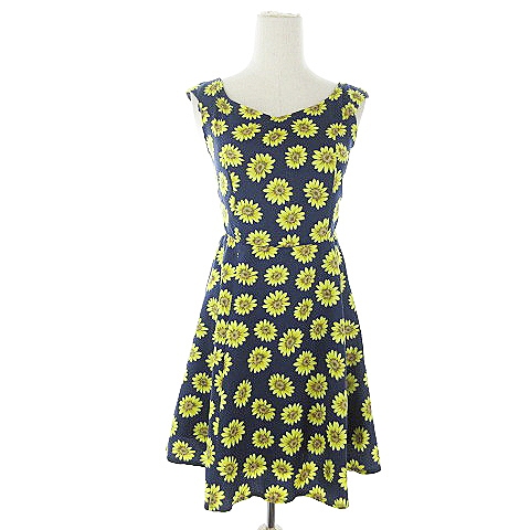 中古 ジルバイジルスチュアート ワンピース ミニ ノースリーブ 花柄 レースアップ S 紺 ネイビー m15の通販はau Pay マーケット ブランド古着のベクトル