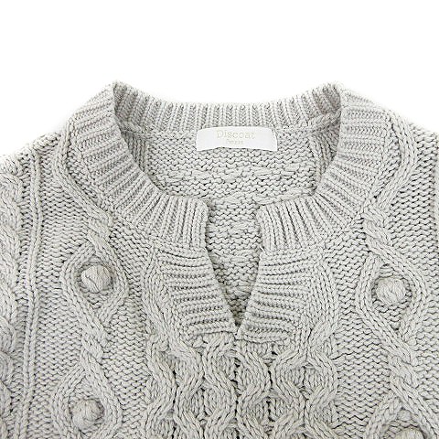中古 ディスコート Discoat Parisien ニット セーター ケーブル 長袖 スリットネック F グレー m6 レディースの通販はau Pay マーケット ブランド古着のベクトル