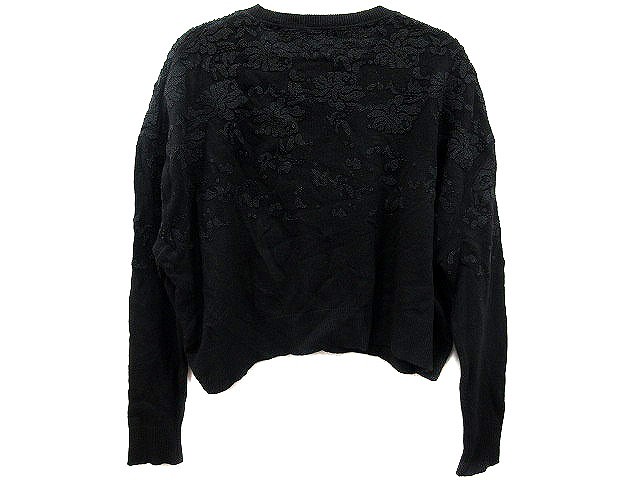 【中古】ララニット Lara Knit ニット セーター 花柄 長袖 M 黒 ブラック /YK｜au PAY マーケット