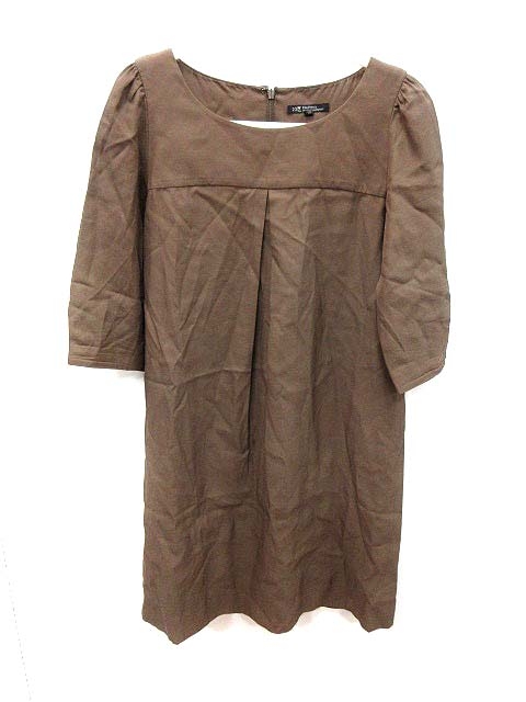 中古 23区 オンワード樫山 ワンピース Aライン ミニ 五分袖 34 茶 ブラウン Yi レディースの通販はau Pay マーケット ブランド古着のベクトル