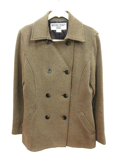 中古 ナチュラルビューティーベーシック Natural Beauty Basic ピーコート Pコート 総裏地 ウール 総柄 M 茶 ブラウン Ctの通販はau Pay マーケット ブランド古着のベクトル