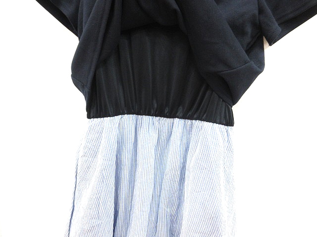 中古 インデックス ワンピース ドッキング フレア ひざ丈 カットソー 半袖 ストライプ M 紺 ネイビー 水色 ライトブルー の通販はau Pay マーケット ブランド古着のベクトル