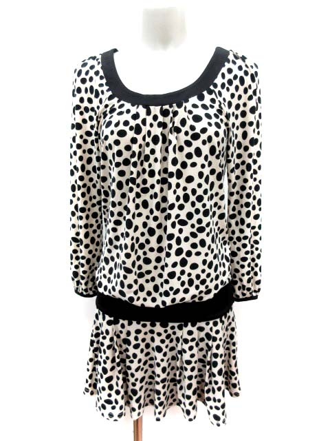 中古 ナチュラルビューティーベーシック ワンピース ミニ 長袖 総柄 S 黒 ブラック ベージュ Yi レディースの通販はau Pay マーケット ブランド古着のベクトル