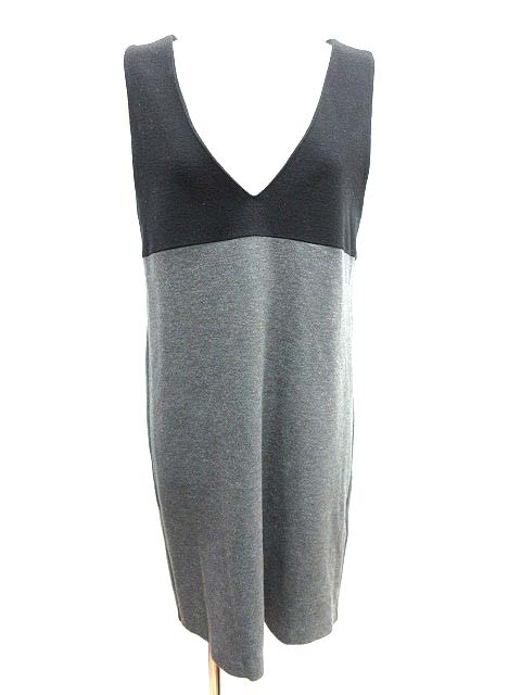 中古 ロートレアモン Lautreamont ワンピース ひざ丈 Vネック 切替 ノースリーブ 38 黒 グレー Yk レディースの通販はau Pay マーケット ブランド古着のベクトル
