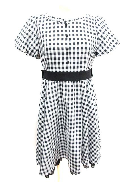 中古 ロディスポット Lodispotto ワンピース フレア ひざ丈 チェック パフスリーブ 半袖 M 黒 白 Yk レディースの通販はau Pay マーケット ブランド古着のベクトル