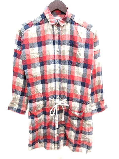 中古 ドレステリア Dressterior ワンピース シャツ ひざ丈 チェック 長袖 青 ブルー 赤 ベージュ Yk レディースの通販はau Pay マーケット ブランド古着のベクトル