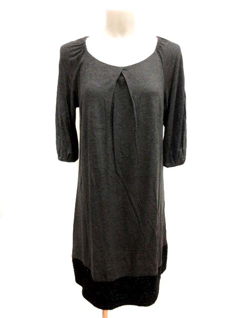 中古 アンタイトル Untitled ワンピース ひざ丈 五分袖 ツイード 切替 2 グレー Yi レディースの通販はau Pay マーケット ブランド古着のベクトル