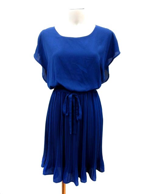 中古 エージーバイアクアガール ワンピース ひざ丈 フレンチスリーブ シフォン プリーツ ウエストマーク S 青 の通販はau Pay マーケット ブランド古着のベクトル