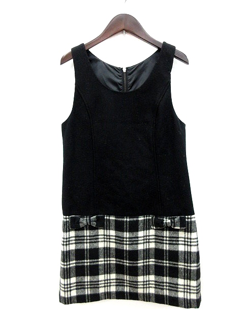 中古 イング Ingni ワンピース ミニ チェック ノースリーブ リボン M 黒 ブラック Mn レディースの通販はau Pay マーケット ブランド古着のベクトル