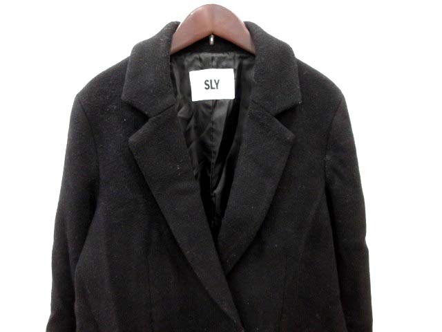 中古スライ チェスターコート ウール 総裏地 1 黒 ブラック /YI
