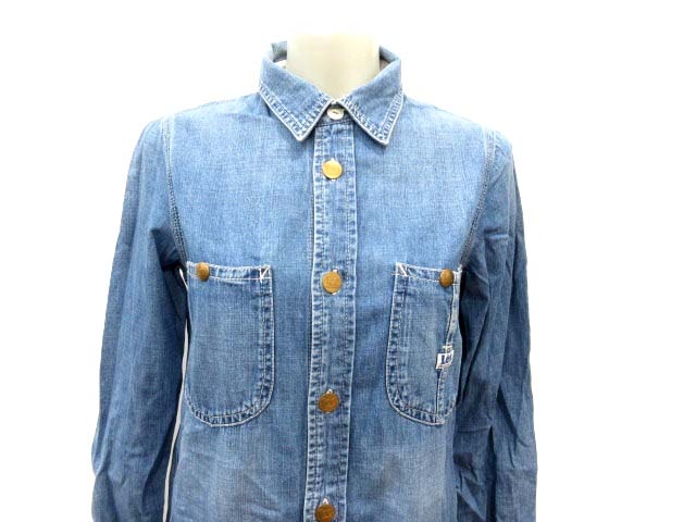 中古 リー Lee シャツワンピース ひざ丈 デニム 長袖 M 青 ブルー Yi レディースの通販はau Pay マーケット ブランド古着のベクトル