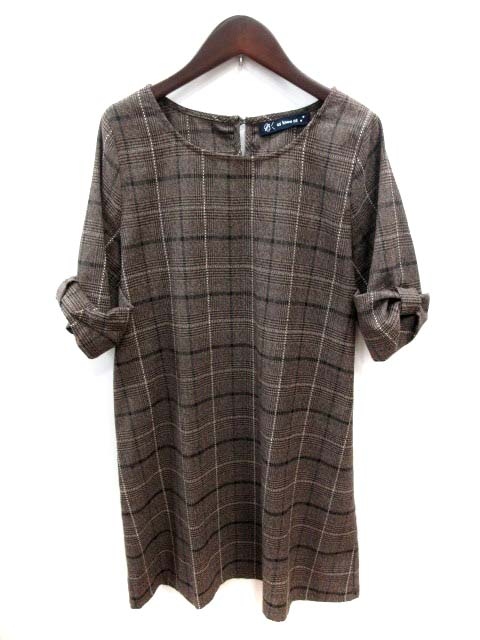 中古 アズノウアズ As Know As ひざ丈ワンピース 五分袖 チェック F 茶 ブラウン Yi レディースの通販はau Pay マーケット ブランド古着のベクトル