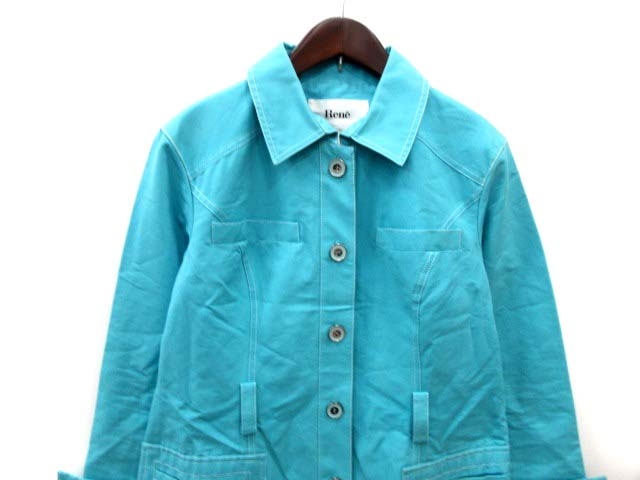 中古 ルネ Rene スプリングコート ロング ステンカラー シングル 38 青 ブルー Yi レディースの通販はau Pay マーケット ブランド古着のベクトル
