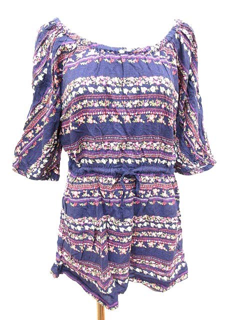 中古 チャオパニック Ciaopanic ワンピース チュニック ドルマンスリーブ 花柄 ボーダー 七分袖 F 紫 白 緑 Ykの通販はau Pay マーケット ブランド古着のベクトル