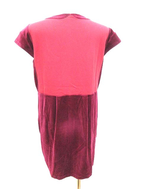 中古 ビュルデサボン Bulle De Savon ワンピース ひざ丈 スウェット 切替 ベロア フレンチスリーブ F 赤 ボルドーの通販はau Pay マーケット ブランド古着のベクトル