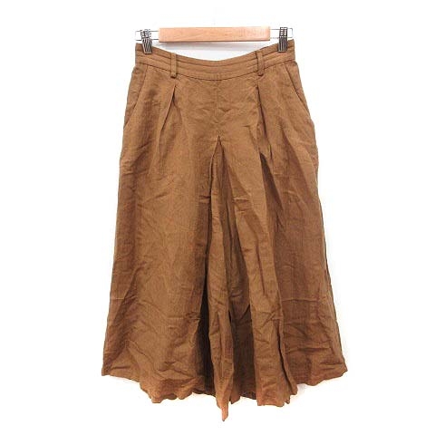 中古 グリーンレーベルリラクシング ワイドパンツ スカンツ アンクル丈 麻 リネン 36 茶 ブラウン Kb レディースの通販はau Pay マーケット ブランド古着のベクトル