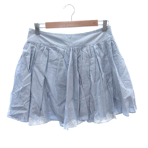 中古 ジルスチュアート Jill Stuart フレアスカート ミニ レース ストライプ 4 青 ブルー 白 ホワイト レディースの通販はau Pay マーケット ブランド古着のベクトル