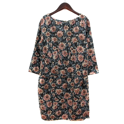 中古 ジャーナルスタンダード Journal Standard ワンピース ひざ丈 花柄 七分袖 黒 ブラック Mn レディースの通販はau Pay マーケット ブランド古着のベクトル
