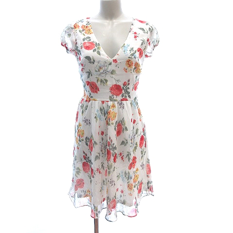 中古 ザラ Zara Zarafaluc ワンピース ひざ丈 半袖 シフォン 花柄 S 白 ホワイト Ct レディースの通販はau Wowma ブランド古着のベクトル