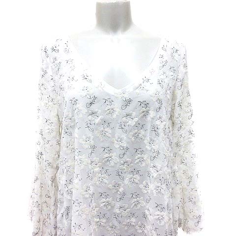 中古 ココディール Coco Deal チュニック ブラウス Vネック シースルー 花柄 長袖 1 白 ホワイト 黒 レディースの通販はau Pay マーケット ブランド古着のベクトル