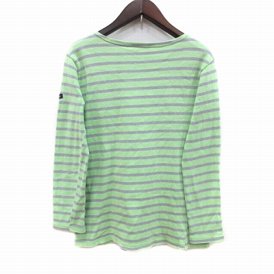 中古 ルミノア Tシャツ カットソー 長袖 バスクシャツ ボートネック ボーダー 2 黄緑 ライトグリーン グレー の通販はau Pay マーケット ブランド古着のベクトル