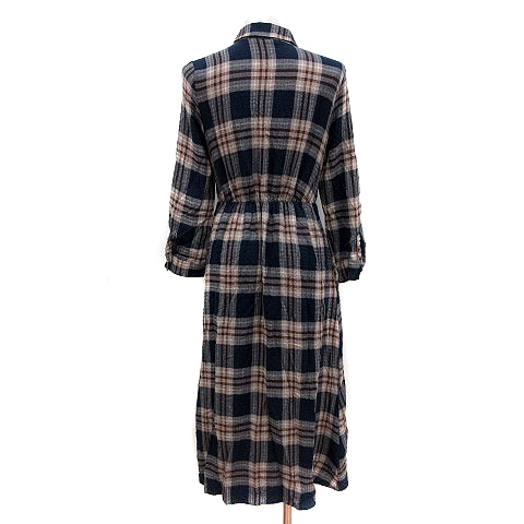 中古 ザラ Zara ワンピース ミモレ ロング チェック 長袖 Xs ベージュ 紺 ネイビー Mn レディースの通販はau Pay マーケット ブランド古着のベクトル