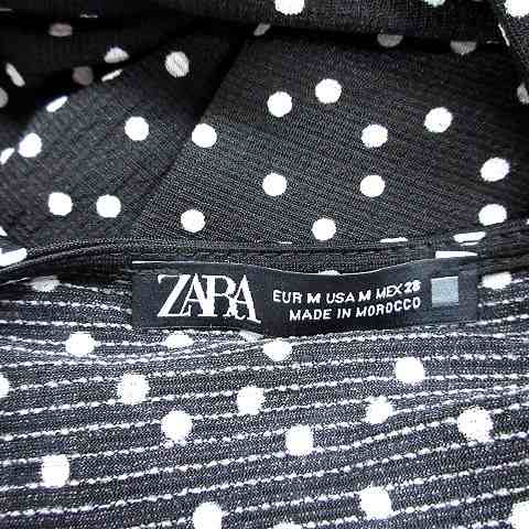 中古 ザラ Zara ワンピース ロング Vネック ドット パフスリーブ 半袖 ウエストマーク M 黒 ブラック レディースの通販はau Pay マーケット ブランド古着のベクトル