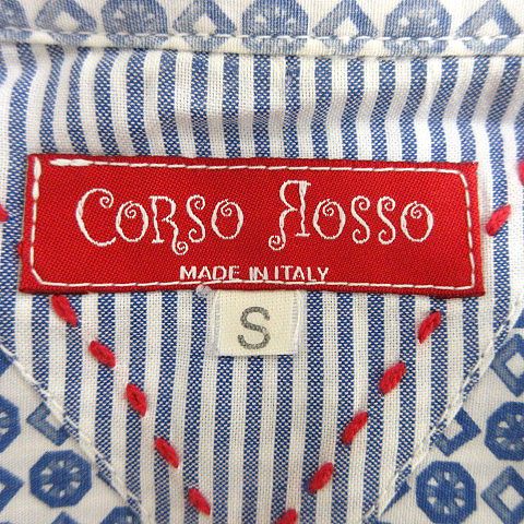 中古 コルソロッソ Corso Rosso シャツ スキッパーカラー ストライプ 長袖 S 青 ブルー 白 ホワイト レディースの通販はau Pay マーケット ブランド古着のベクトル