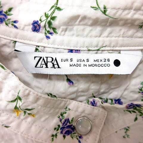 中古 ザラ Zara シャツ ブラウス 長袖 花柄 S 白 ホワイト 紫 パープル Rt レディースの通販はau Pay マーケット ブランド古着のベクトル