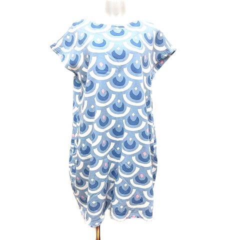 中古 ネネット Ne Net ひざ丈ワンピース スウェット ドルマンスリーブ 総柄 半袖 2 青 白 ピンク Yk レディースの通販はau Pay マーケット ブランド古着のベクトル