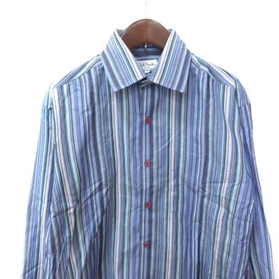 中古 ポールスミス Paul Smith ドレスシャツ ワイシャツ ストライプ M 青 ブルー 白 ホワイト Yi メンズの通販はau Pay マーケット ブランド古着のベクトル