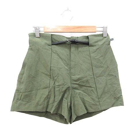 中古 ザラ ベーシック Zara Basic ショートパンツ キュロット 麻混 リネン混 ベルト付き S 緑 カーキ レディースの通販はau Pay マーケット ブランド古着のベクトル
