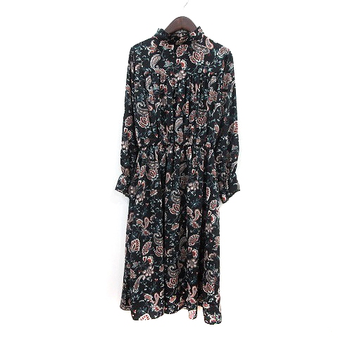 中古 ドゥアルシーヴ Doux Archives ワンピース ミモレ ロング ハイネック 花柄 長袖 M 黒 ブラック レディースの通販はau Pay マーケット ブランド古着のベクトル