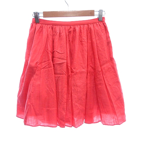 中古】チェスティ Chesty フレアスカート ミニ 麻混 リネン混 1 赤  