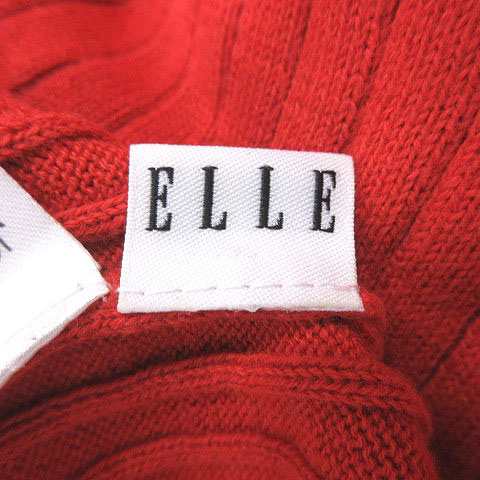 中古】エル ELLE ニット カットソー リブ 長袖 38 赤 レッド /MS □MO