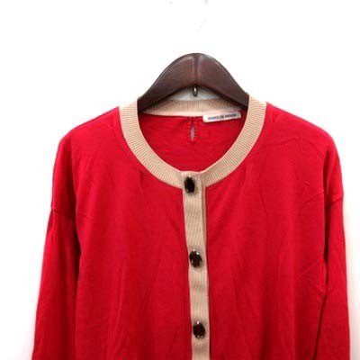 【中古】マリリンムーン Marilyn Moon カーディガン ニット 長袖 チュール 赤 レッド /YI レディース｜au PAY マーケット