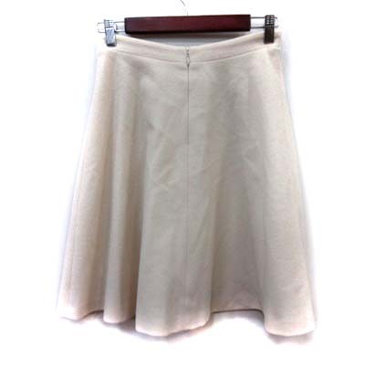 【中古】ノーリーズ Nolley's フレアスカート ひざ丈 ウール 38 白 オフホワイト /YI レディース|au PAY マーケット