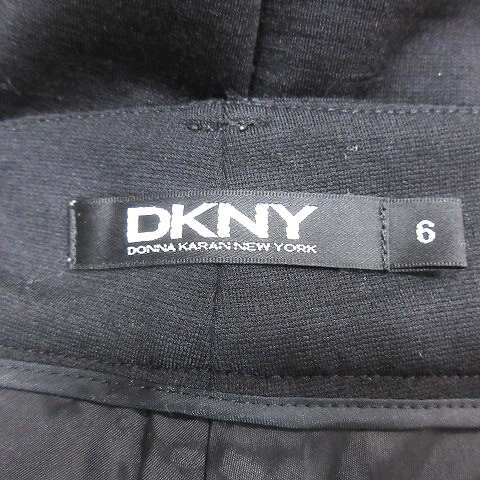中古】ダナキャランニューヨーク DKNY テーパードパンツ ウール 6 黒