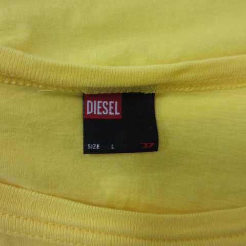 中古】未使用品 ディーゼル DIESEL Tシャツ カットソー 半袖 L 黄色