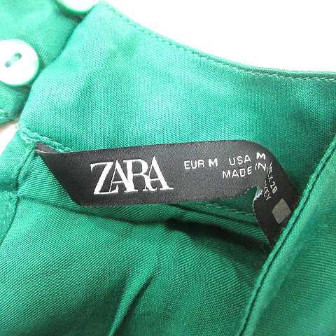 中古】ザラ ZARA ワンピース ミニ 長袖 M 緑 グリーン /MN □MO