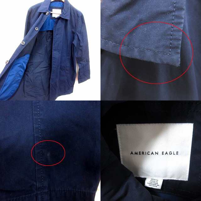 中古】AMERICAN EAGLE コート ステンカラー 背抜き M 紺 ネイビー /RT