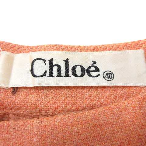 中古】クロエ CHLOE タイトスカート ひざ丈 ウール 40 オレンジ /MN