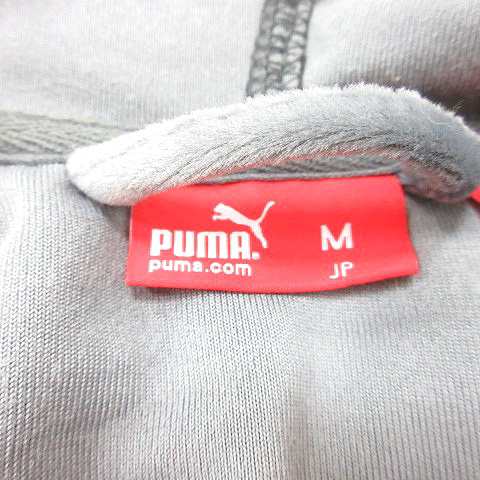 中古】プーマ PUMA パーカー ジップアップ ワンポイント ベロア M