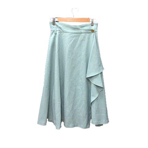 クイーンズコート QUEENS COURT ラップスカート フレア ロング 水色 ライトブルー  YK レディース 1,822円